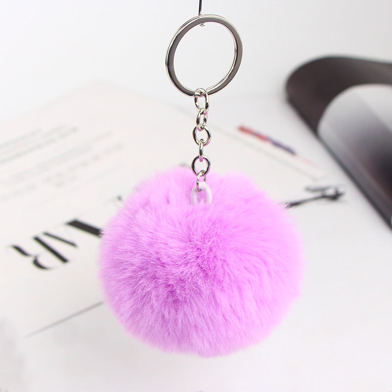 20 Colors Fluffy Fur Pom Pom Keychain Soft Faux Fur-like Ball Car Keyring Key Holder Women Bag Pendant Jewelry