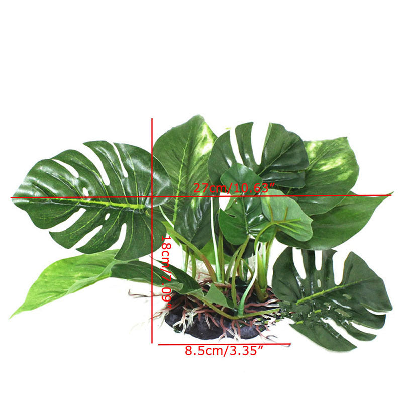 Reptile Box Simulation Plant Aquatic Plants Simulation Ornaments Fish Tank Landscaping Ornamental Plants Monstera In Water Soluble Leaves