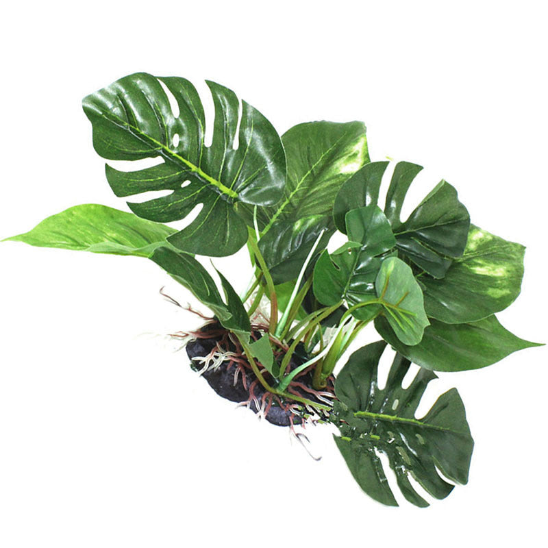 Reptile Box Simulation Plant Aquatic Plants Simulation Ornaments Fish Tank Landscaping Ornamental Plants Monstera In Water Soluble Leaves