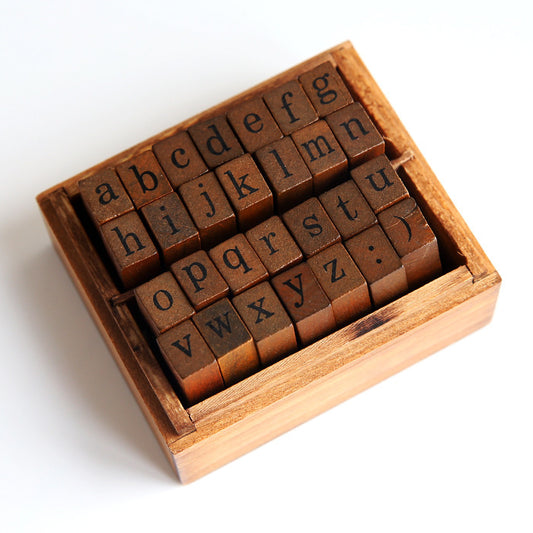 Ancient Numbers, English Letters, Handbook, Date, Wooden Wooden Box Seal