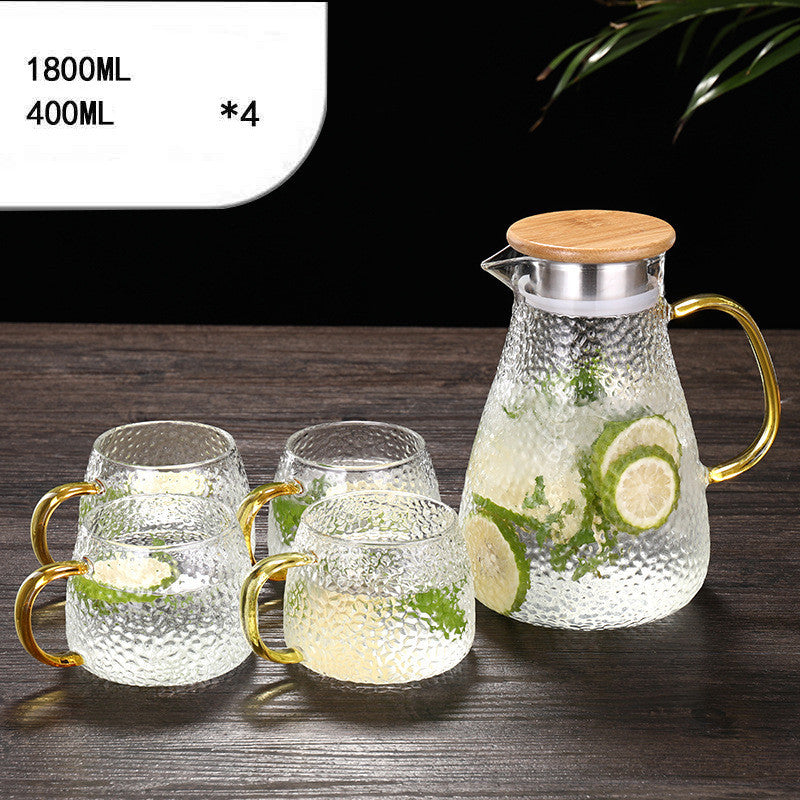 Cold Water Capacity Borosilicate Heat Resistant Glass Thickened Fruit Juice Bottle Set