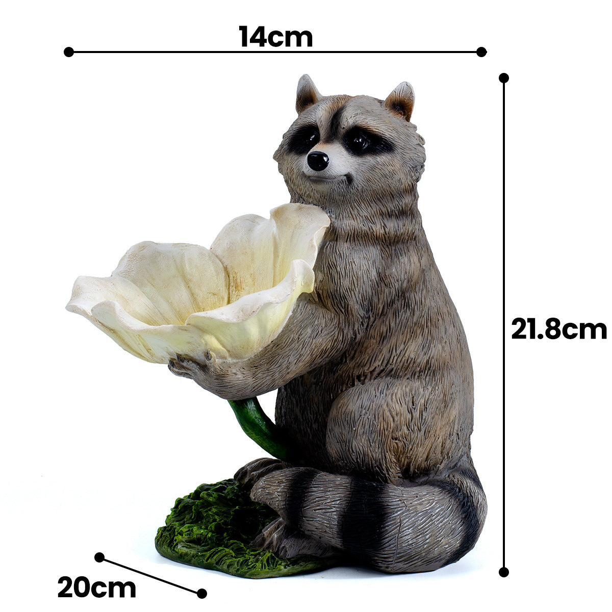 Garden Courtyard Decoration Raccoon Bird Feeder Ornaments Yard Gardening Creative Outdoor Landscaping Layout Resin Crafts