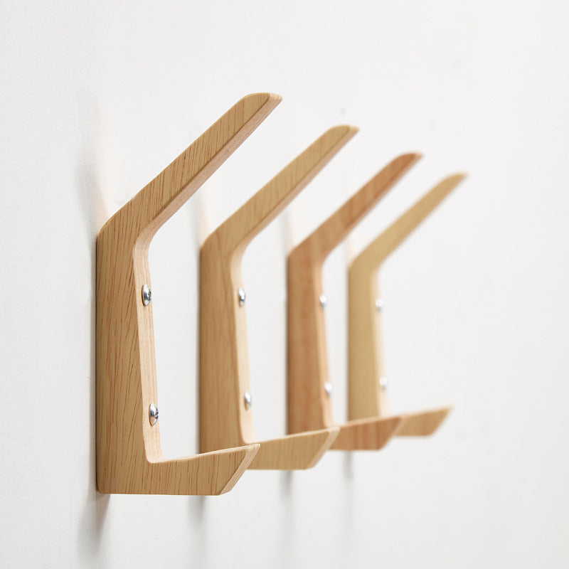 Simple Wood Hanging Hooks Wall Mounted Coat Clothes