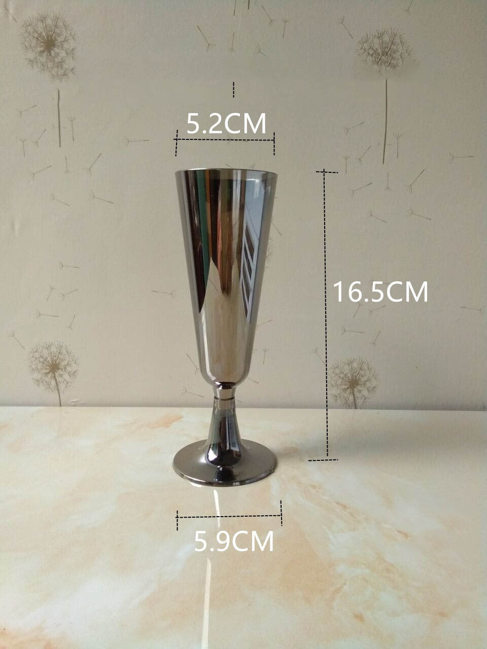 Disposable Hot Stamping Plastic Rim Champagne Glass