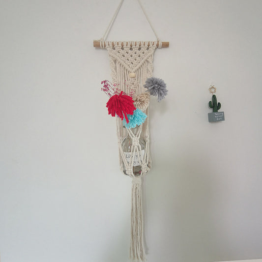 Hand-woven Hanging Basket Hanging Pocket Bohemian Tapestry Hotel Living Room Bedroom Gardening Decoration Net Bag Aerial Strap