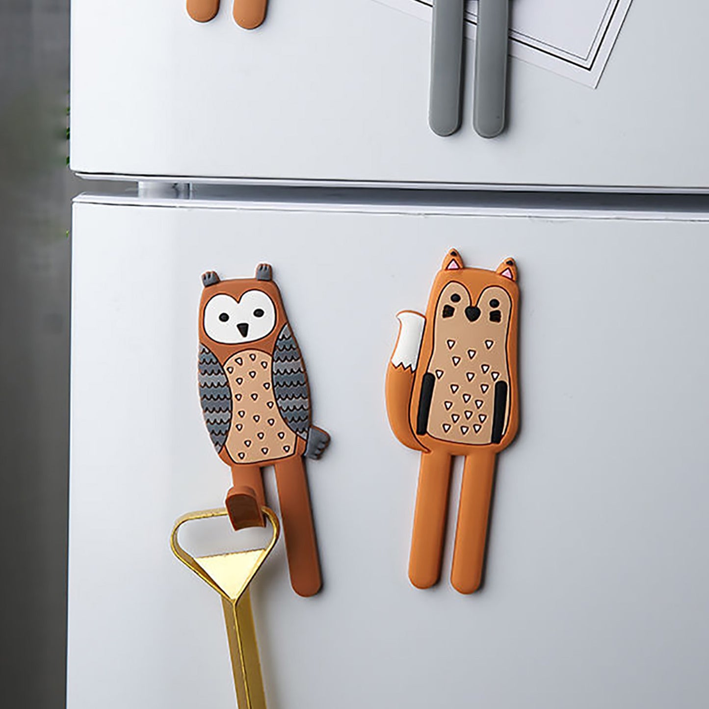 Fridge Magnets Non-marking Magnetic Sticker Hook Refrigerator Sticker Animal Cartoon Cute Fridge Magnet Hook Up Home Decor