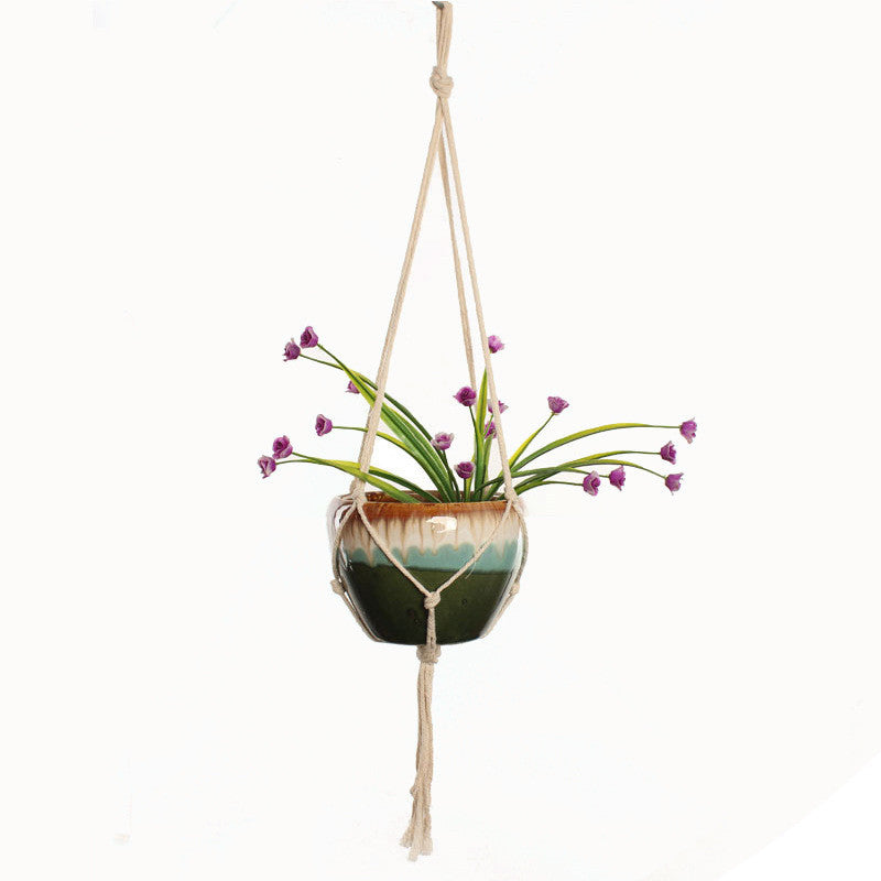 Cotton Rope Hanging Net For Gardening And Greening Flower Pot