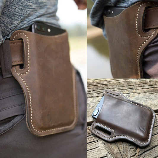 Cellphone Loop Holster Case Belt Waist Bag Props PU Leather Purse Phone Wallet