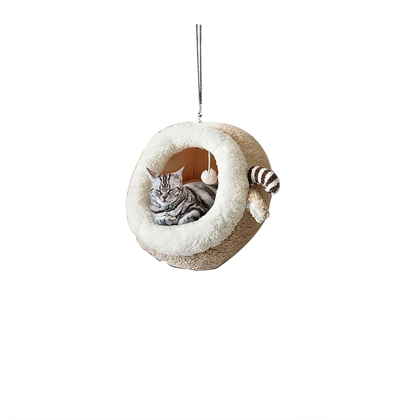 Wooden Listing Cat Pendant