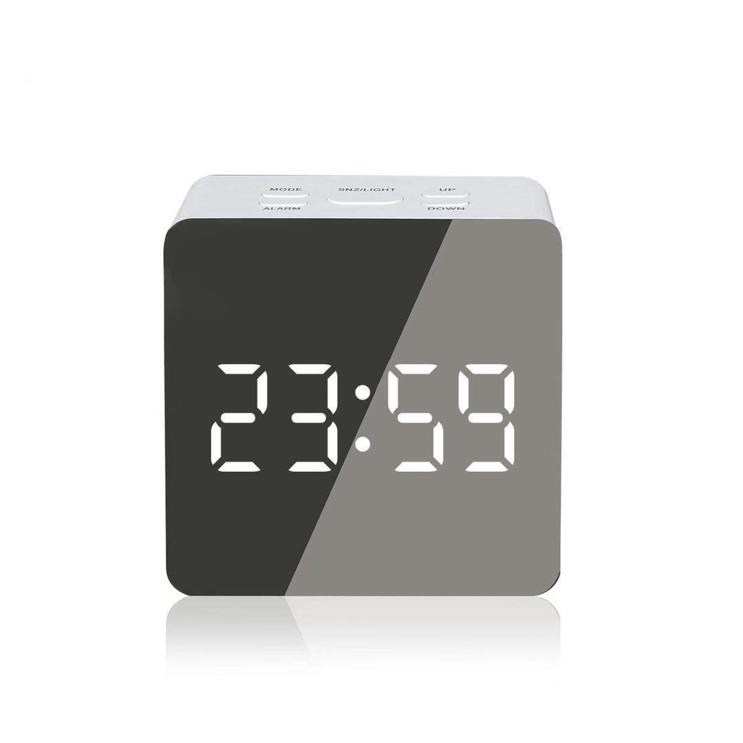 Alarm Clock Clock Makeup Mirror Clock Battery Plug-in Dual-purpose Mirror Alarm Clock