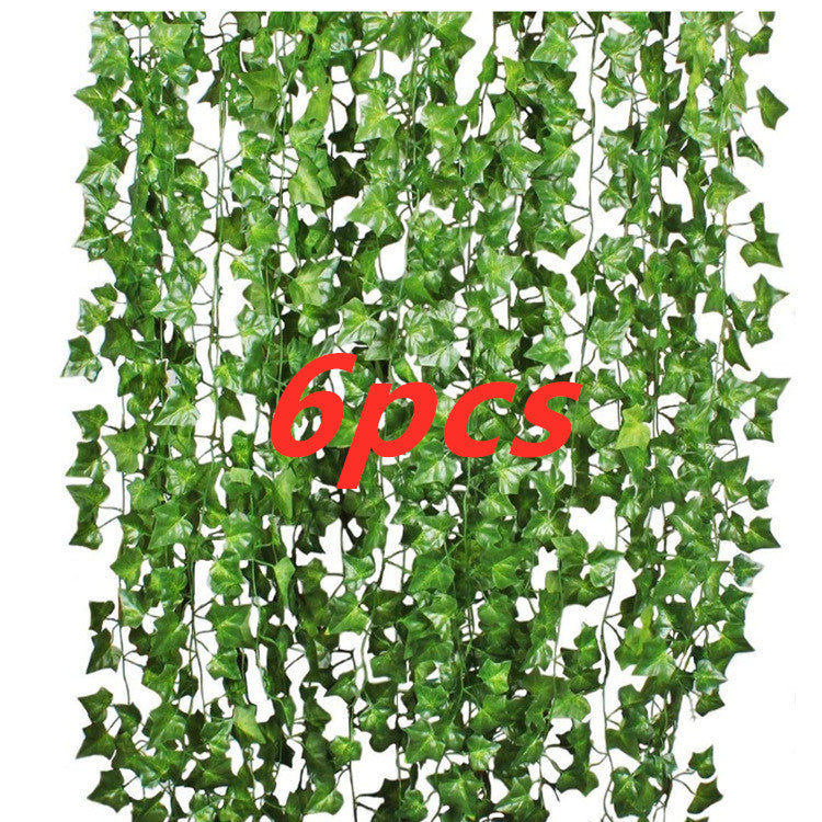 Green Silk Artificial Hanging Leaf Garland Plants Vine Leaves Diy For Home Wedding Party Bathroom Garden Decoration