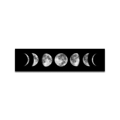 Lunar eclipse black and white canvas painting