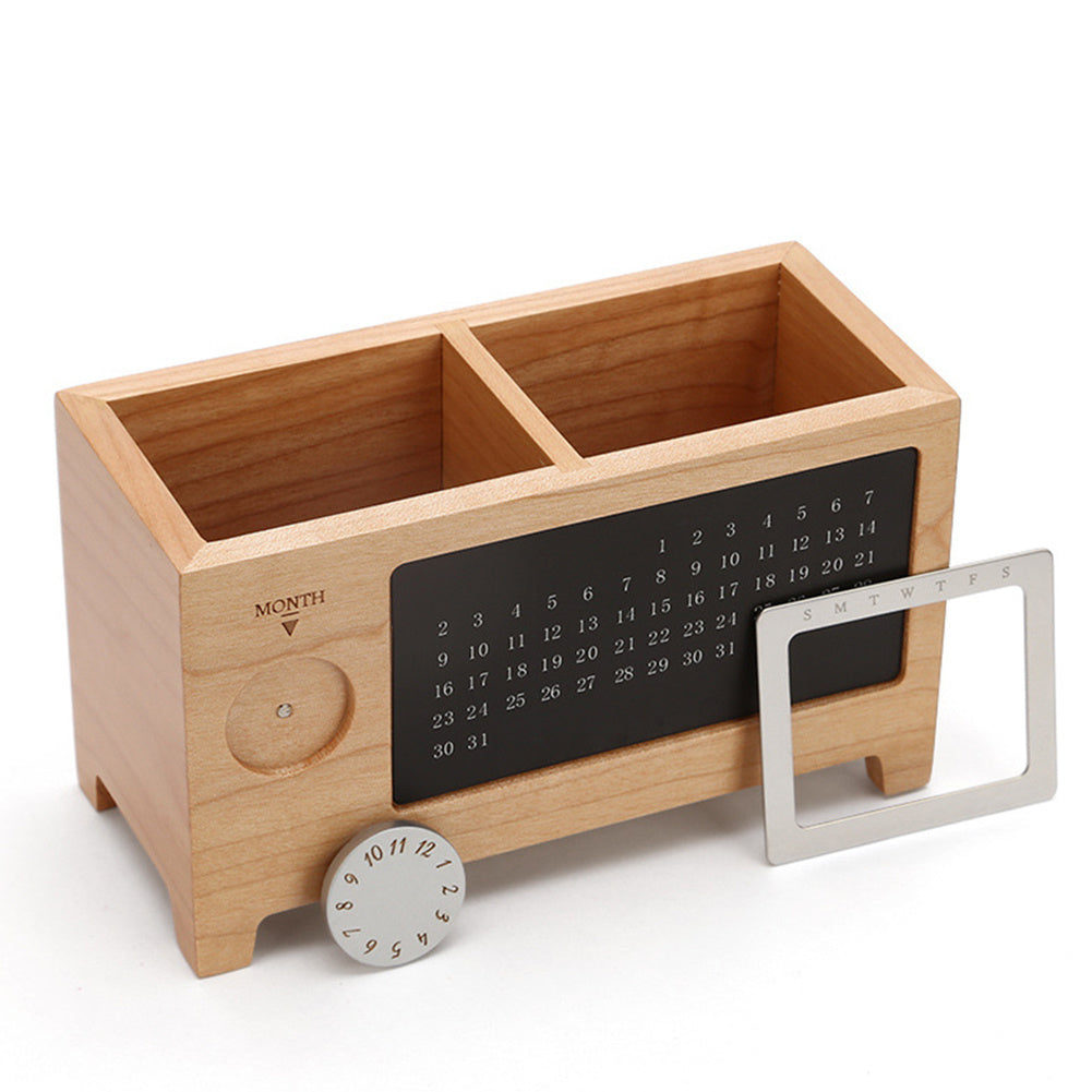 Calendar pen holder wooden