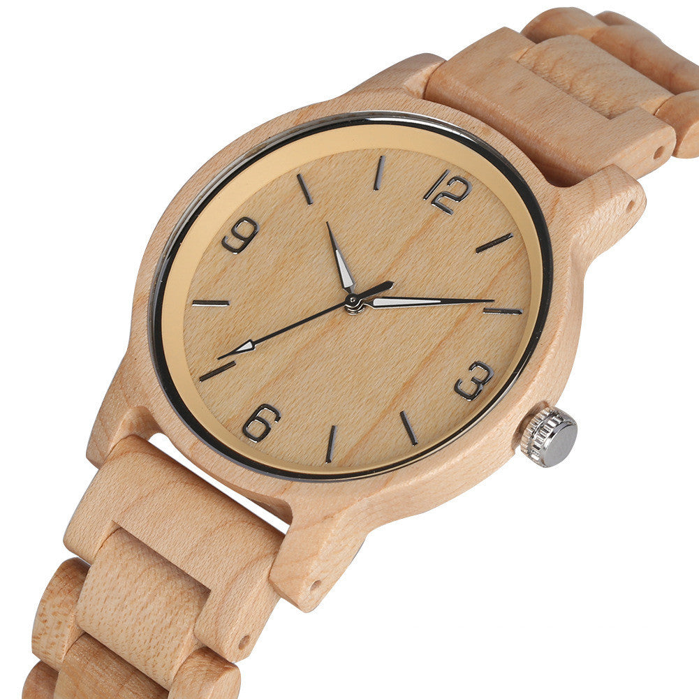 Wooden quartz watch