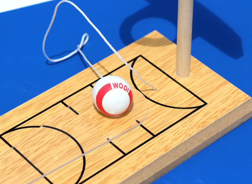 Wooden tabletop basketball game