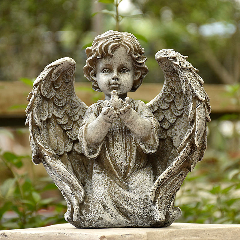 European Style Retro White Angel Garden Decoration Home Living Room