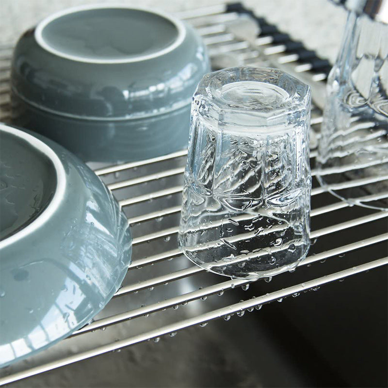 Stainless Steel Silicone Collapsible Drain Rack