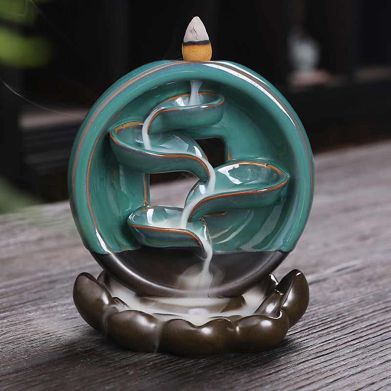 Ceramic Retro Stone Mill Back Flow Incense Creative Back Flow Incense Burner Ornaments