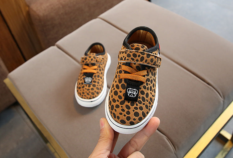 Leopard print children's sneakers