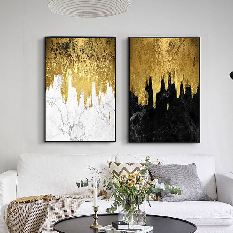 Golden abstract square decorative painting