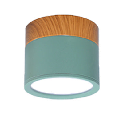 Led makaron wood grain aluminum downlight