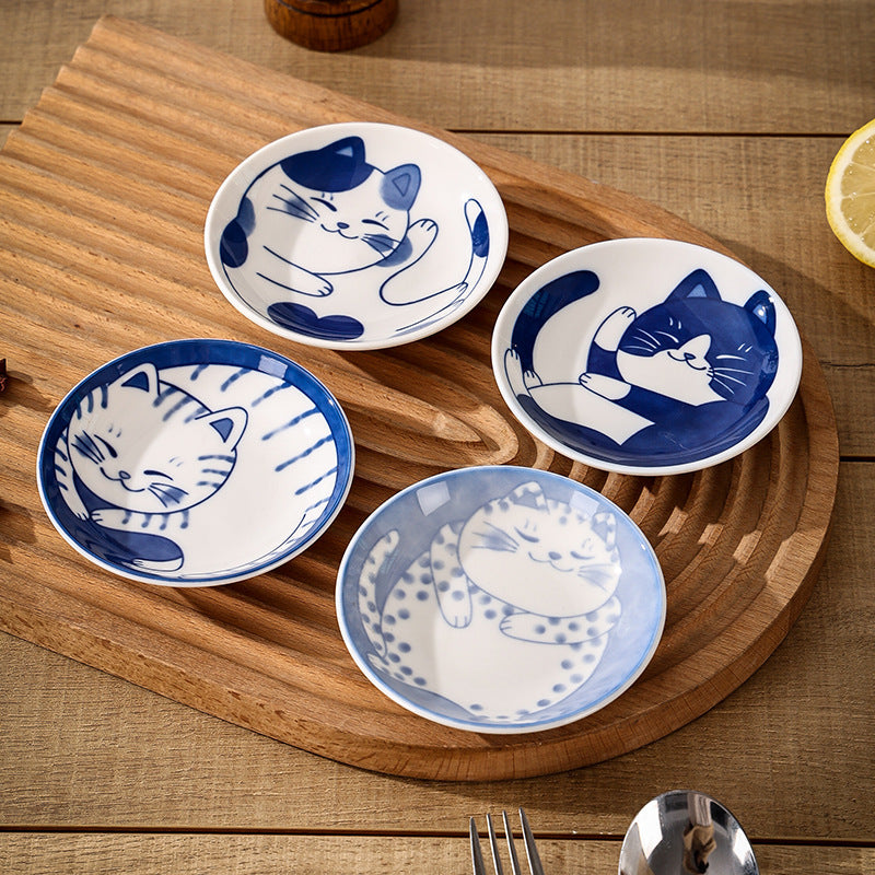 Home Cartoon Ceramic Cat Pattern Dish