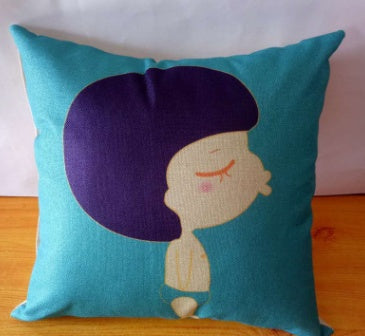 Cartoon Linen Backing Block Back Cushion