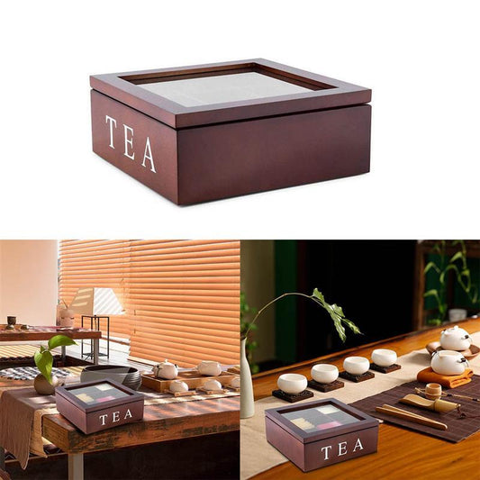 Tea wooden box multi-cell wooden fine packaging container
