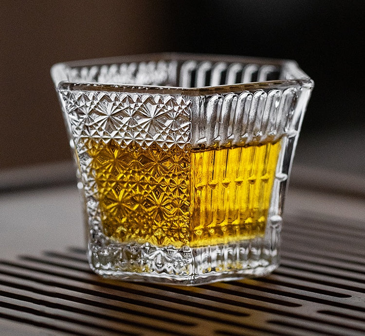 Hexagonal Crystal Glass Tea Cup