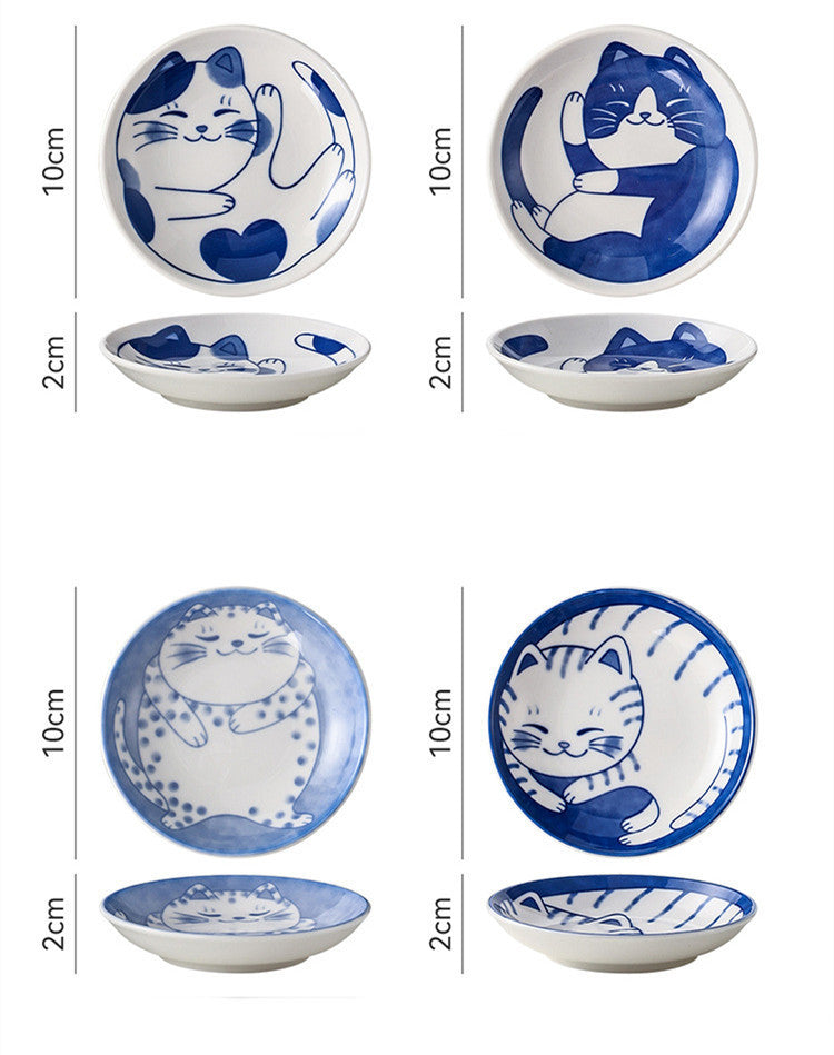 Home Cartoon Ceramic Cat Pattern Dish