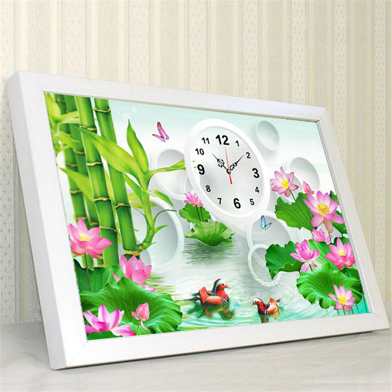 Mandarin Duck Clock Diamond Painting