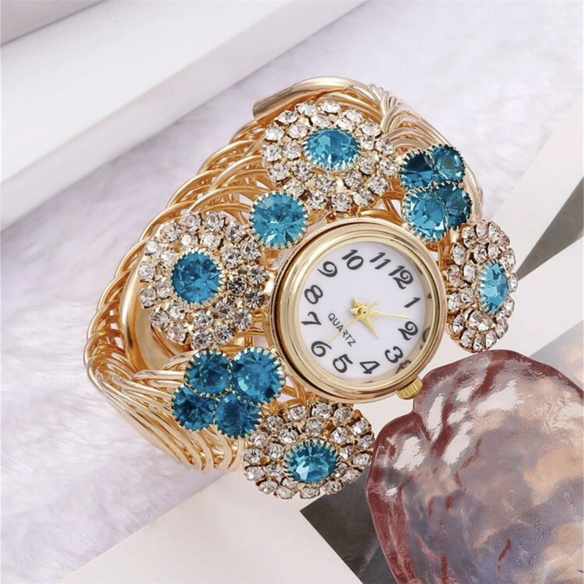 Inlaid Rhinestone Starry Women's Elegant Affordable Luxury Fashion Quartz Watch