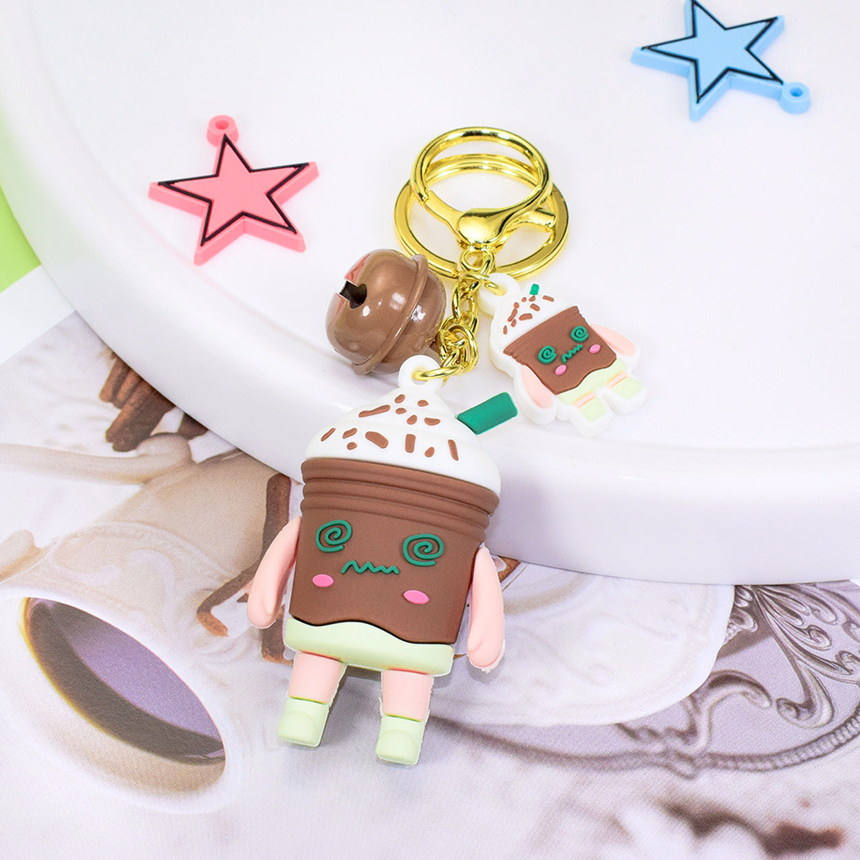 Doll keychain pendant simulation food ice cream key chain