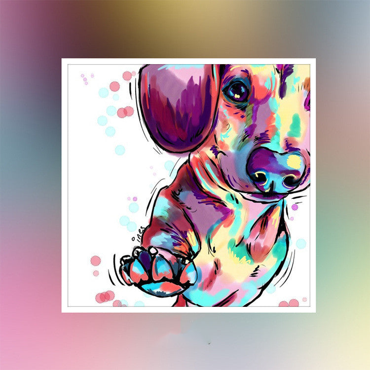 Cute watercolor puppy diamond painting