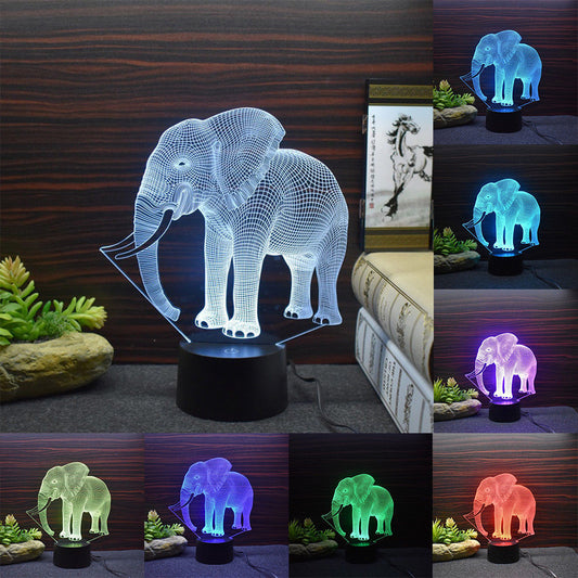 New Elephant Colorful 3D Touch Visual Light