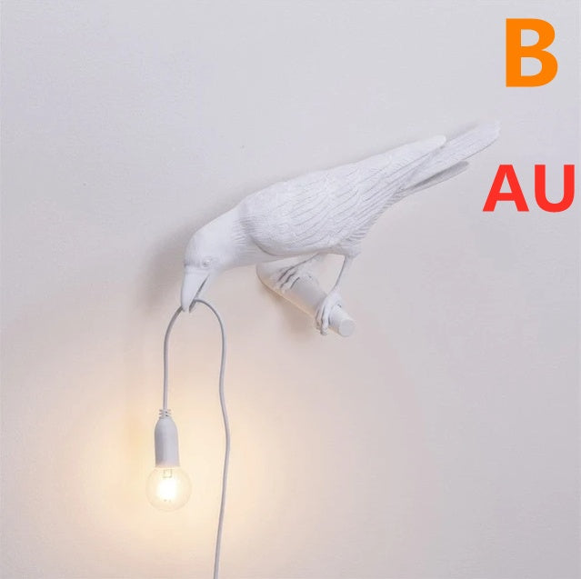 Creative Auspicious Bird Resin Wall Lamp Decoration