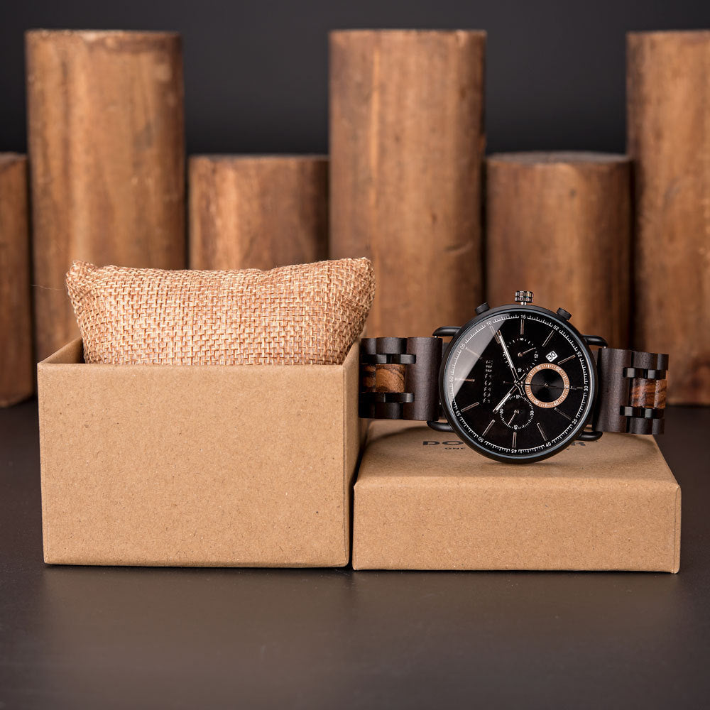 Wooden quartz watch