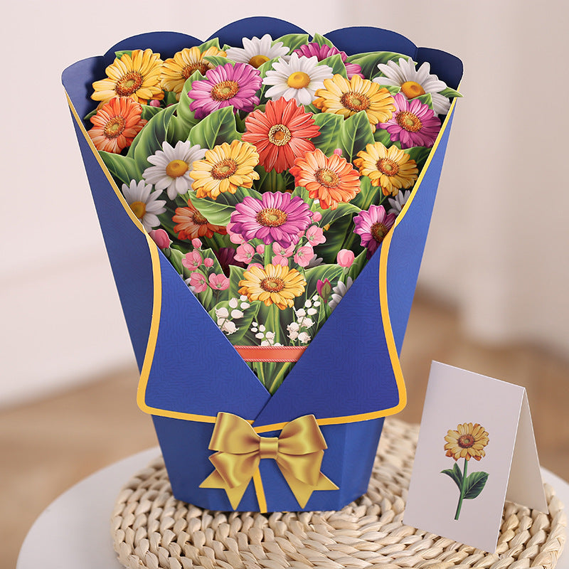 Flowers Holiday Gift Large Bouquet Greeting Card Decoration Greeting