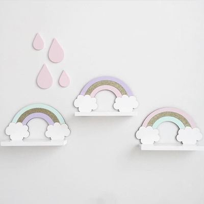 Wooden rainbow shelf