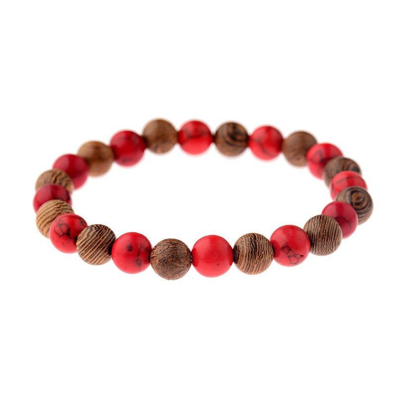 Wooden bead bracelet