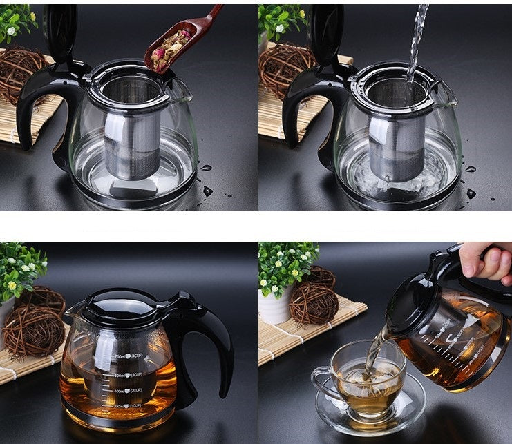 Heat resistant glass teapot 1200ml