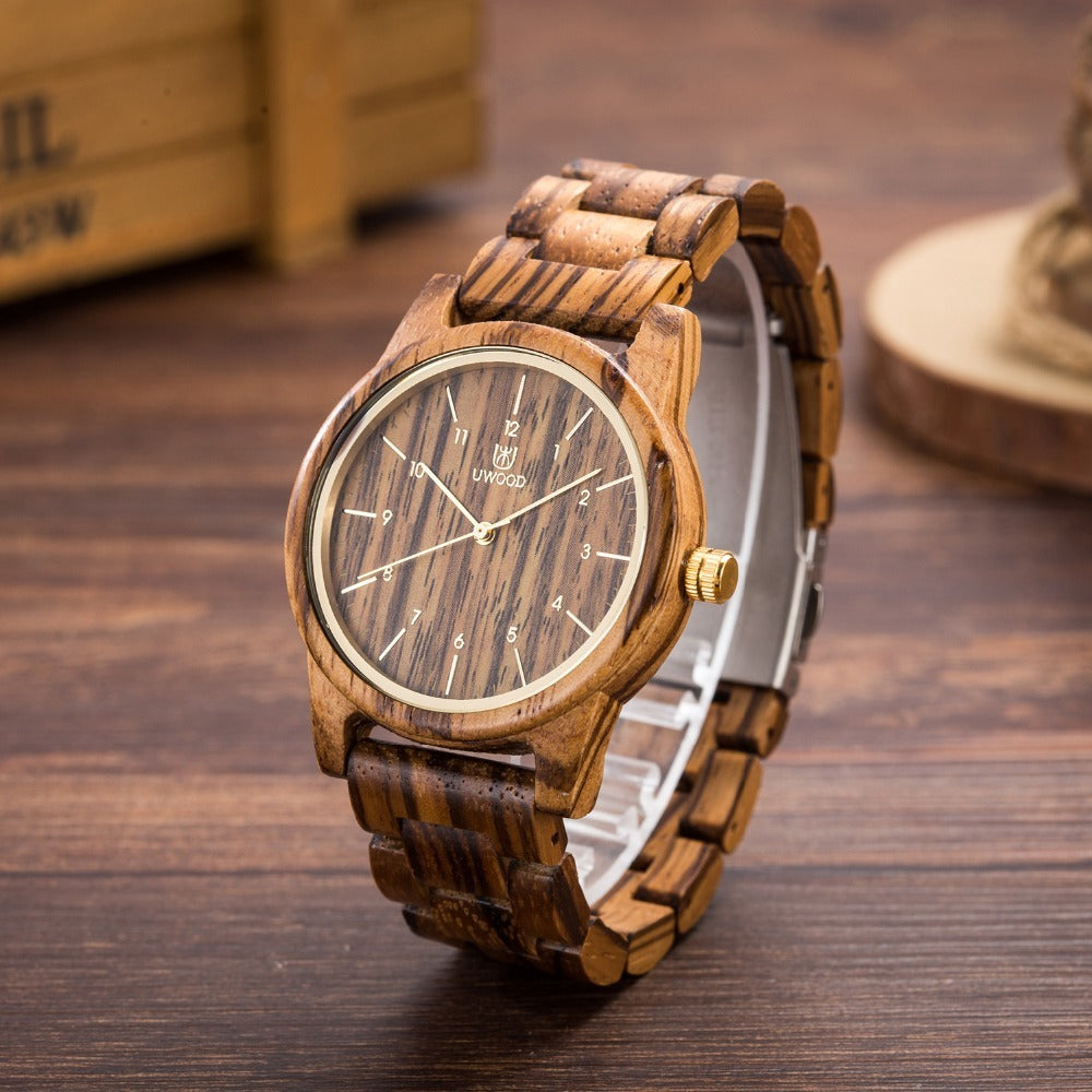 Wooden quartz watch