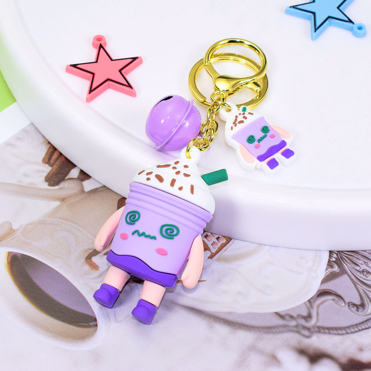 Doll keychain pendant simulation food ice cream key chain