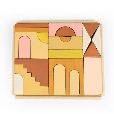 Children's solid wood rainbow blocks