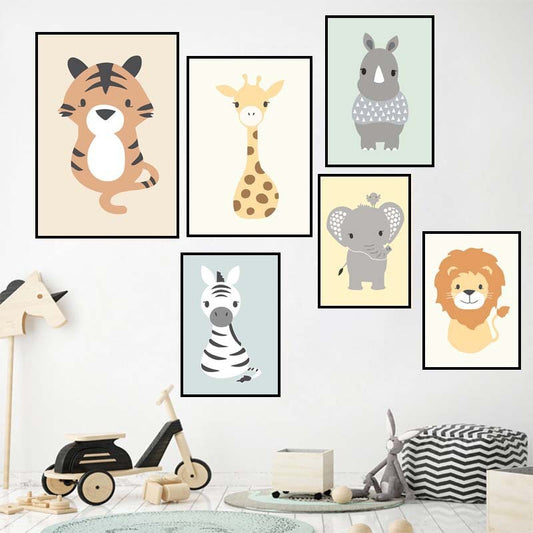 Cartoon animal painting frameless core