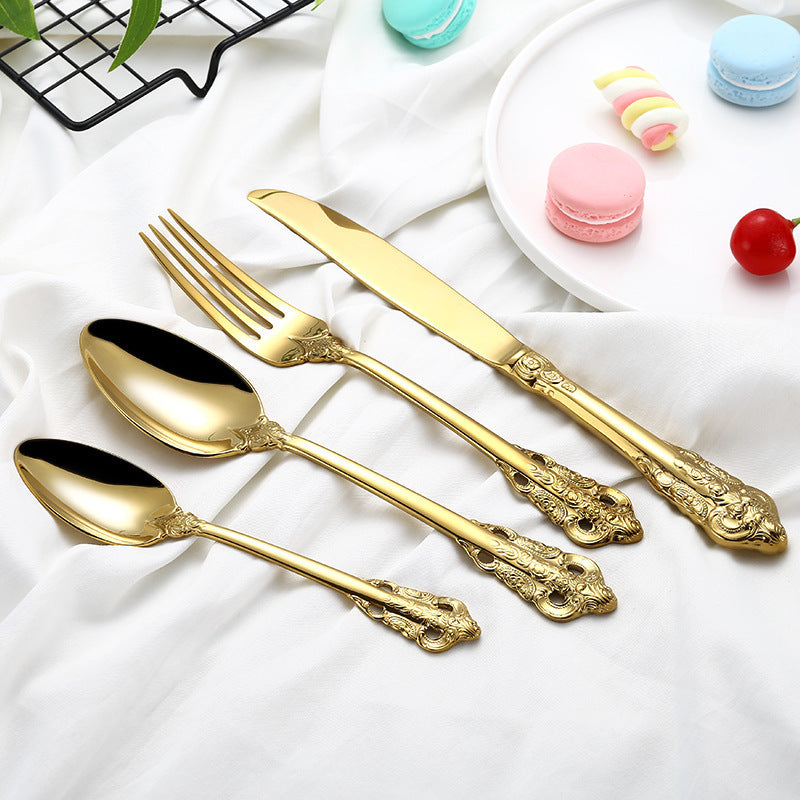 304 stainless steel western-style gold tableware