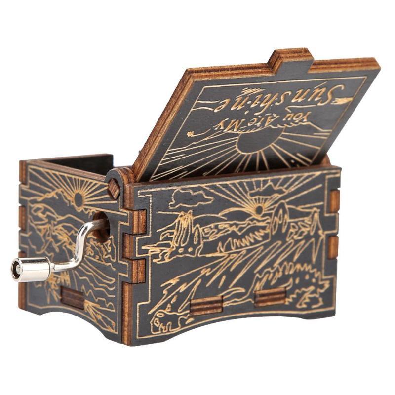 Wooden hand music box