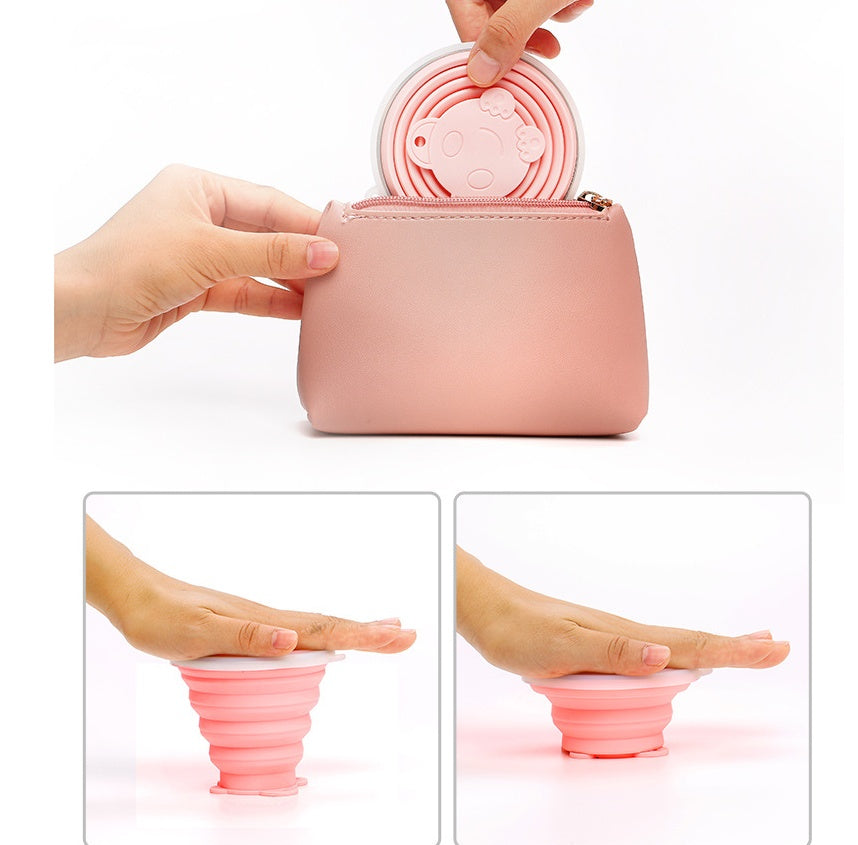 New silicone folding cup Travel silicone mouthwash cup Outdoor creative water cup Ultra-thin silicone cover