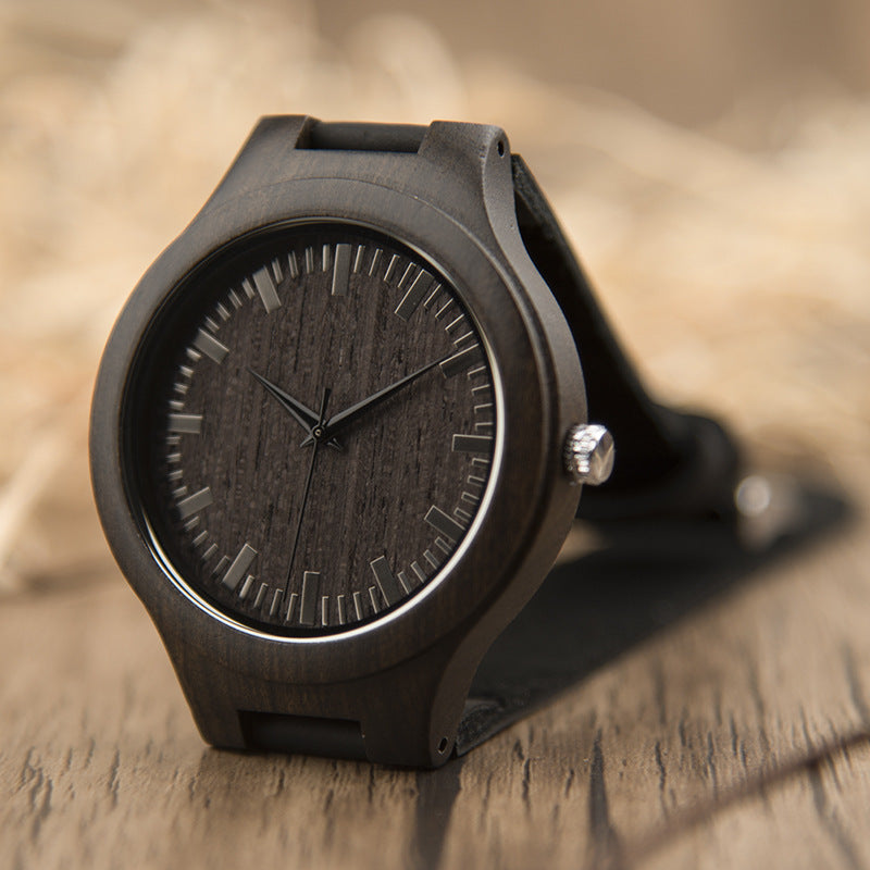 Fashion wooden watch ebony