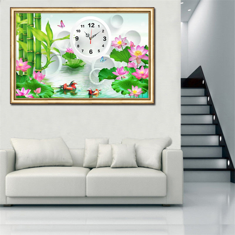 Mandarin Duck Clock Diamond Painting